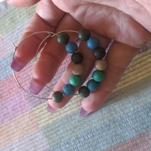 Funky beaded hoops